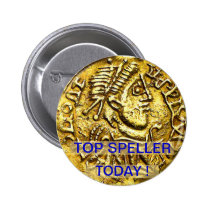 Top Speller Today Gold Coin Medal Button buttons