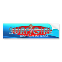 TOP Surf Girl Bumper Sticker