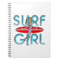 TOP Surf Girl Spiral Note Books