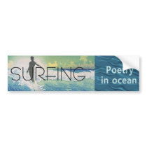 TOP Surfing Poetry in Ocean bumper stickers by teepossible TOP Surfing Poetry in Ocean bumper stickers