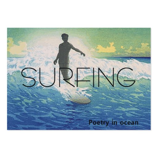 TOP Surfing Poetry in Ocean Business Cards (front side)