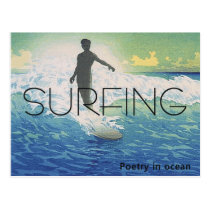 TOP Surfing Poetry in Ocean Postcard