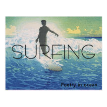 TOP Surfing Poetry in Ocean Postcard