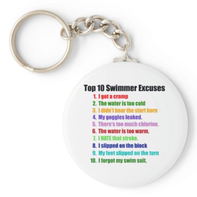 Top Ten Swimmers Excuses key chains