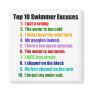 Top Ten Swimmers Excuses Refrigerator Magnet