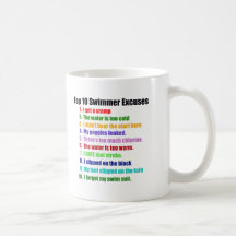 Top Ten Swimmers Excuses Mugs