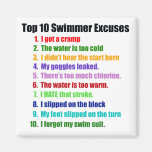 Top Ten Swimmers Excuses Refrigerator Magnet