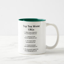 Top Ten Worst URLs mugs by clarachandler Top Ten Worst URLs mugs