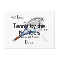 TOP Tennis by the Numbers postcards by teepossible TOP Tennis by the Numbers postcards