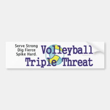 TOP Volleyball Triple Threat Bumper Stickers
