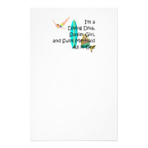TOP Water Girl Personalized Stationery