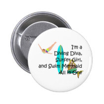 TOP Water Girl Pinback Button