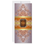 Topaz Orange Monogram Ribbon Wedding Invitation