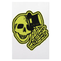 Tophat Skull Yellow stationery