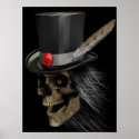 Tophat Skully Poster print