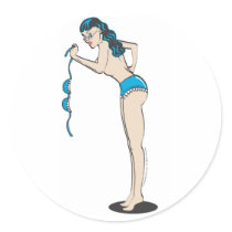 Topless beach babe pinup girl stickers by ideabrain Topless beach babe pinup girl stickers