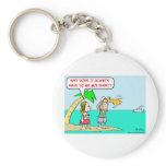 topless shirt desert island key chain