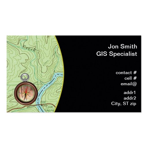 Topo map business card templates