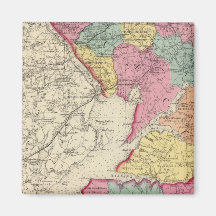 Topographical atlas of Maryland counties 2 Refrigerator Magnets