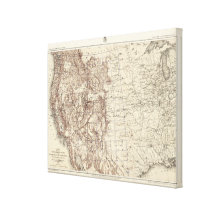 Topographical Map of Mississippi River Gallery Wrap Canvas