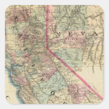 Topographical Railroad and County Map, California Stickers