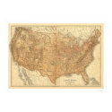 Topographical USA Map - 1883 posters
