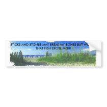 TOPSAIL BEACH 2, STICKS AND STONES MAY BREAK MY... bumper stickers by ironflea TOPSAIL BEACH 2, STICKS AND STONES MAY BREAK MY... bumper stickers