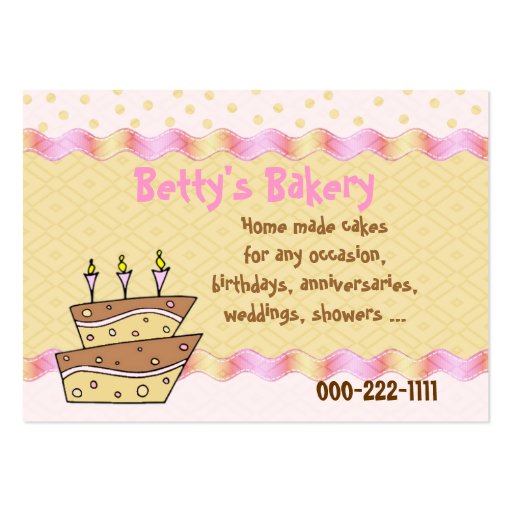 Topsy Turvy Cake Bakery Business Card
