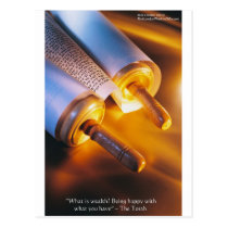 Torah Wisdom (Wealth/Happiness) Gifts, Mugs Etc postcards