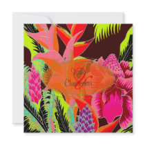 Torch Ginger and heliconia/Luau Wedding Custom Invitations