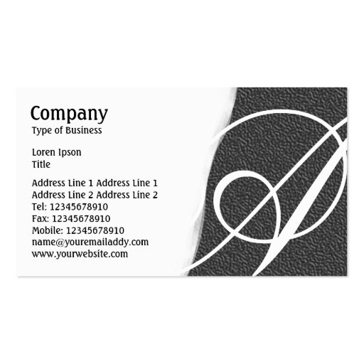 Torn Away - Dark Gray Embossed Texture Business Cards (front side)