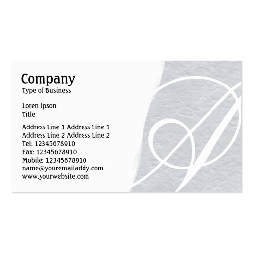 Torn Away - Light Gray Rough Paper Texture Business Card (front side)