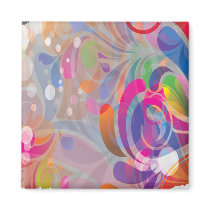 torn reto colorful abstract floral bliss magnets