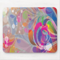 torn reto colorful abstract floral bliss mousepad