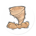 Tornado Round Stickers