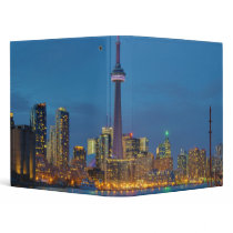 Toronto Ontario Canada Skyline At Night Binder