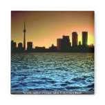 Toronto skyline at sunset, taken from Cherry Beach Refrigerator Magnet