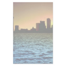 Toronto skyline at sunset, taken from Cherry Beach Custom Stationery