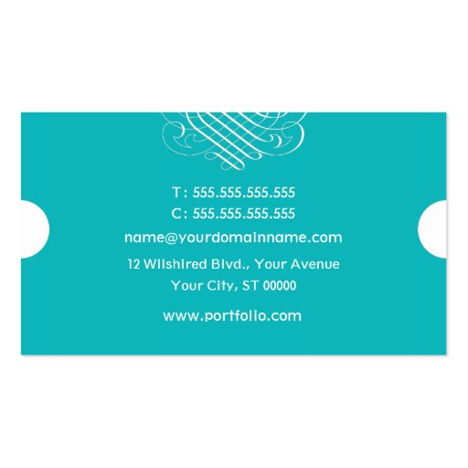 Torquoise Elegant Business Card Template (back side)