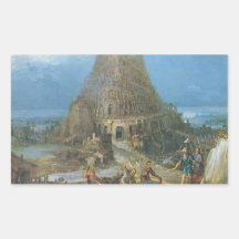 Torre de Babel de Pieter Bruegel Rectangular Pegatina