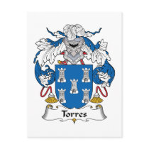 Torres Family Crest postcards by coatsofarms Torres Family Crest postcards