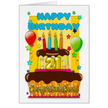 torta de cumpleaños con las velas - 21ro cumpleaño tarjeta