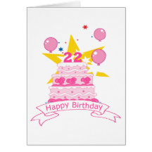 Torta de cumpleaños de 22 años tarjetas