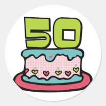 Torta de cumpleaños de 50 años pegatina