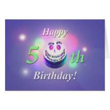 Torta sonriente del 50.o cumpleaños feliz felicitaciones
