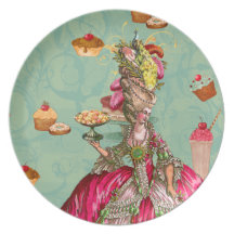 Tortas de Marie Antonieta y placa del pavo real Platos De Comidas