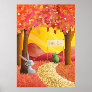 Tortoise and hare 2 - poster print print