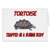 Tortoise trapped in a human body cards by AnimalShirts Tortoise trapped in a human body cards