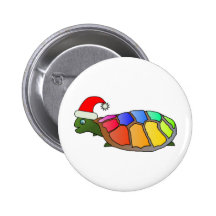 Tortuga divertida con el gorra de Santa Pins