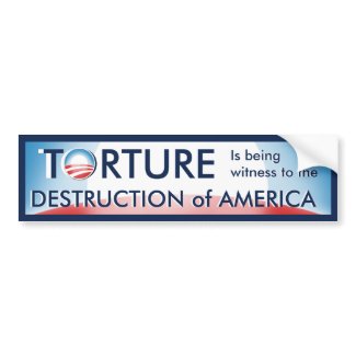 Torture is Destruction of America bumpersticker